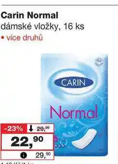 Barvy a laky drogerie Carin Normal dámské vložky, 16 ks nabídka