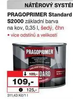 Barvy a laky drogerie NÁTĚROVÝ SYSTÉ PRAGOPRIMER Standard S2000 základní barva na kov, 0,35 1, šedý nabídka