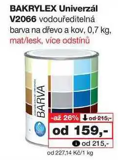 Barvy a laky drogerie BAKRYLEX Univerzál V2066 vodouředitelná barva na dřevo a kov, 0,7 kg, mat/lesk nabídka