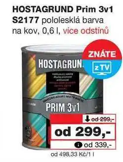 Barvy a laky drogerie HOSTAGRUND Prim 3v1 S2177 pololesklá barva na kov, 0,6l nabídka