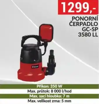 Baumax Ponorní čerpadlo gc-sp 3580 ll nabídka