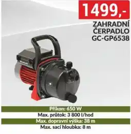 Baumax Zahradní čerpadlo gc-gp6538 nabídka