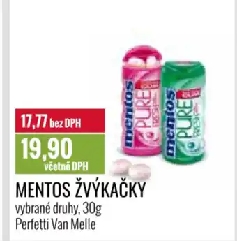 Ratio MENTOS Žvýkačky nabídka