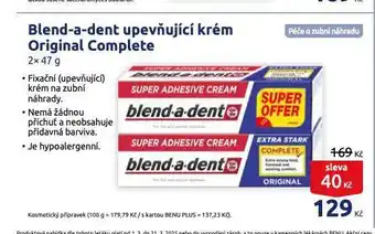 Benu Blend a dent fixační krém na zubní protézu nabídka