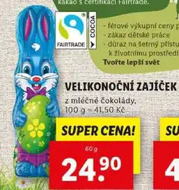 Lidl VELIKONOČNÍ ZAJÍČEK, 60 g nabídka