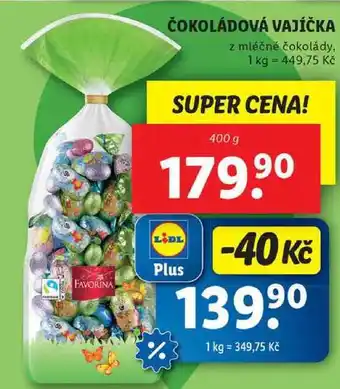 Lidl ČOKOLÁDOVÁ VAJÍČKA, 400 g nabídka