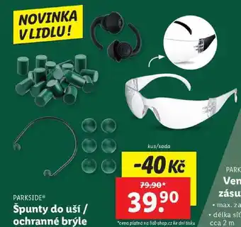 Lidl Špunty do uší/ochranné brýle nabídka