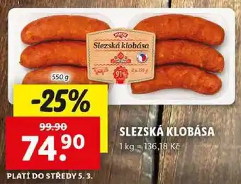 Lidl SLEZSKÁ KLOBÁSA, 550 g nabídka