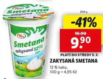 Lidl ZAKYSANÁ SMETANA, 200 g nabídka