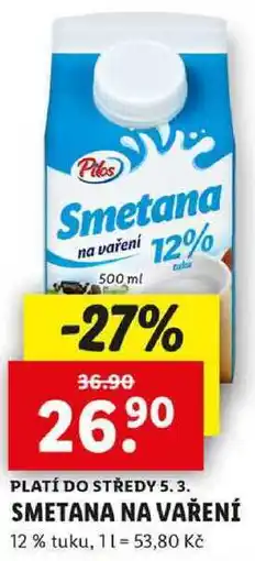 Lidl SMETANA NA VAŘENÍ, 500 ml nabídka