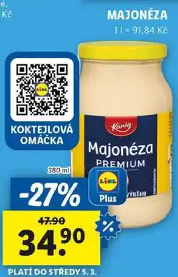 Lidl MAJONÉZA, 380 ml nabídka