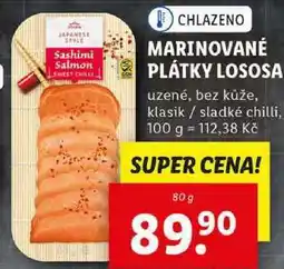 Lidl MARINOVANÉ PLÁTKY LOSOSA, 80 g nabídka