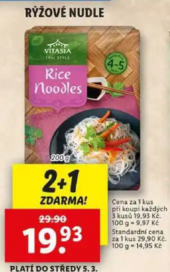 Lidl RÝŽOVÉ NUDLE, 200 g nabídka