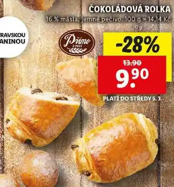 Lidl ČOKOLÁDOVÁ ROLKA, 70 g nabídka