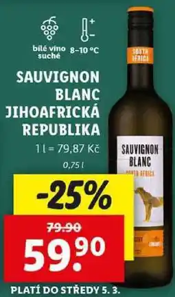 Lidl SAUVIGNON BLANC JIHOAFRICKÁ REPUBLIKA, 0,75 l nabídka