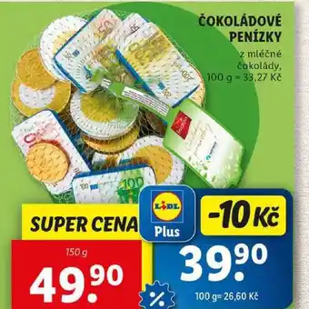 Lidl ČOKOLÁDOVÉ PENÍZKY, 150 g nabídka