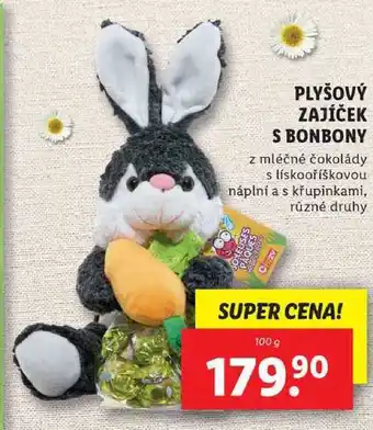 Lidl PLYŠOVÝ ZAJÍČEK S BONBONY, 100 g nabídka