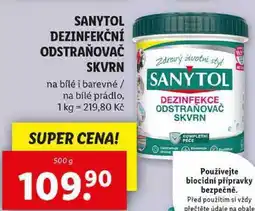 Lidl SANYTOL DEZINFEKČNÍ ODSTRAŇOVAČ SKVRN, 500 g nabídka