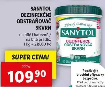 Lidl SANYTOL DEZINFEKČNÍ ODSTRAŇOVAČ SKVRN, 500 g nabídka