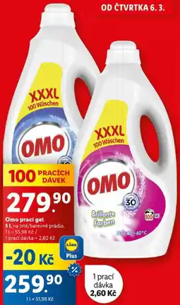 Lidl Omo prací gel, 5 l/100 PD nabídka