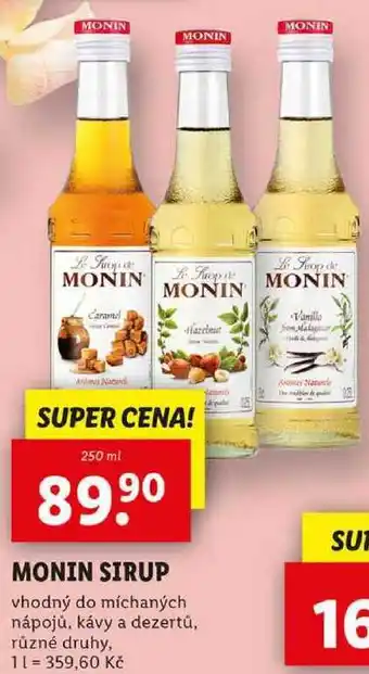 Lidl MONIN SIRUP, 250 ml nabídka