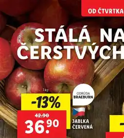 Lidl JABLKA ČERVENÁ - ODRŮDA BRAEBURN, 1 kg nabídka