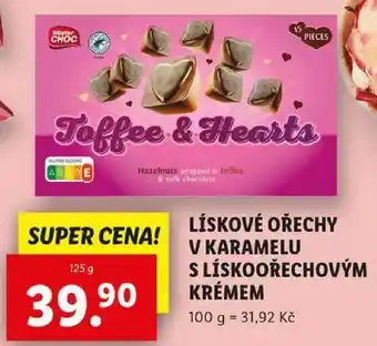 Lidl LÍSKOVÉ OŘECHY V KARAMELU S LÍSKOOŘECHOVÝM KRÉMEM, 125 g nabídka