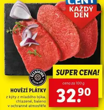 Lidl HOVĚZÍ PLÁTKY, cena za 100 g nabídka