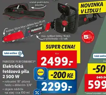 Lidl Elektrická řetězová pila 2 500 W nabídka