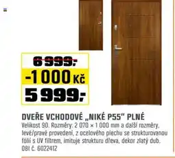 OBI Dveře vchodové „NIKÉ P55" PLNÉ nabídka