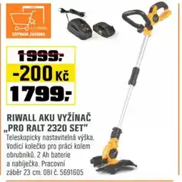 OBI Riwall aku vyžínač ,,Pro ralt 2320 set" nabídka