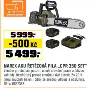 OBI Narex aku řetězová pila „,CPR 350 SET" nabídka