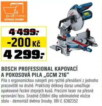 OBI BOSCH Professional kapovací a pokosová pila „,GCM 216" nabídka