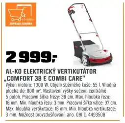 OBI AL-KO Elektrický vertikutátor ,,comfort 38 E combi care" nabídka