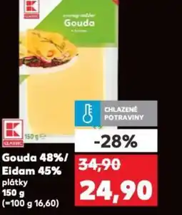 Kaufland Gouda 48%/ Eidam 45% plátky nabídka