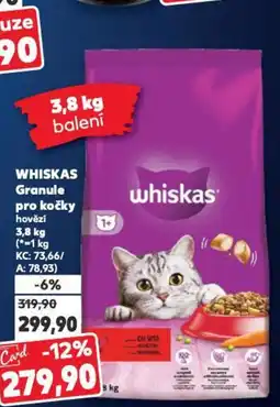 Kaufland WHISKAS Granule pro kočky hovězí nabídka