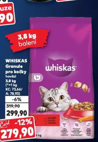 Kaufland WHISKAS Granule pro kočky hovězí nabídka