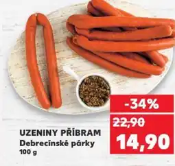 Kaufland UZENINY PŘÍBRAM Debrecínské párky nabídka