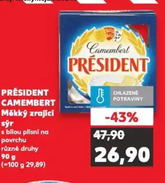 Kaufland PRÉSIDENT CAMEMBERT Měkký zrající sýr nabídka