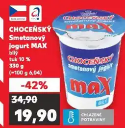 Kaufland CHOCEŇSKÝ Smetanový jogurt MAX nabídka