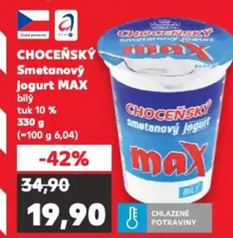 Kaufland CHOCEŇSKÝ Smetanový jogurt MAX nabídka