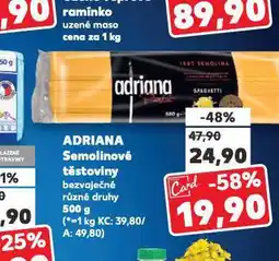 Kaufland Adriana těstoviny nabídka