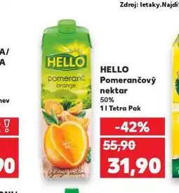 Kaufland Hello pomerančový nektar nabídka