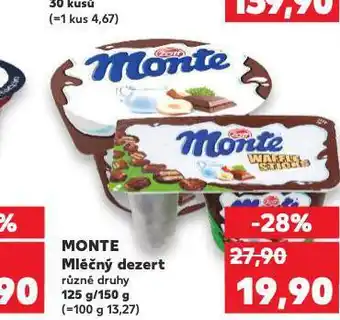 Kaufland Monte mléčný dezert nabídka