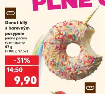 Kaufland Donut bílý s barevným posypem jemné pečivo nabídka