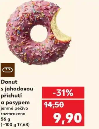 Kaufland Donut s jahodovou příchutí a posypem jemné pečivo nabídka