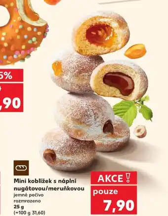 Kaufland Mini koblížek s náplní nugátovou/meruňkovou nabídka