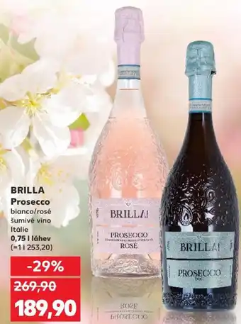 Kaufland BRILLA Prosecco bianco/rosé šumivé víno nabídka