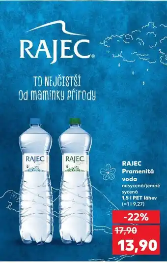 Kaufland RAJEC Pramenitá voda nabídka