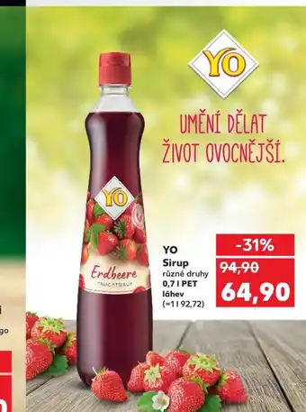 Kaufland YO Sirup nabídka